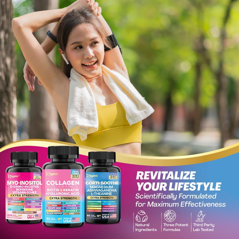 Magic Trio – The Ultimate Mommy Makeover Supplement with Corti-Soothe™, Myo-Inositol & Collagen