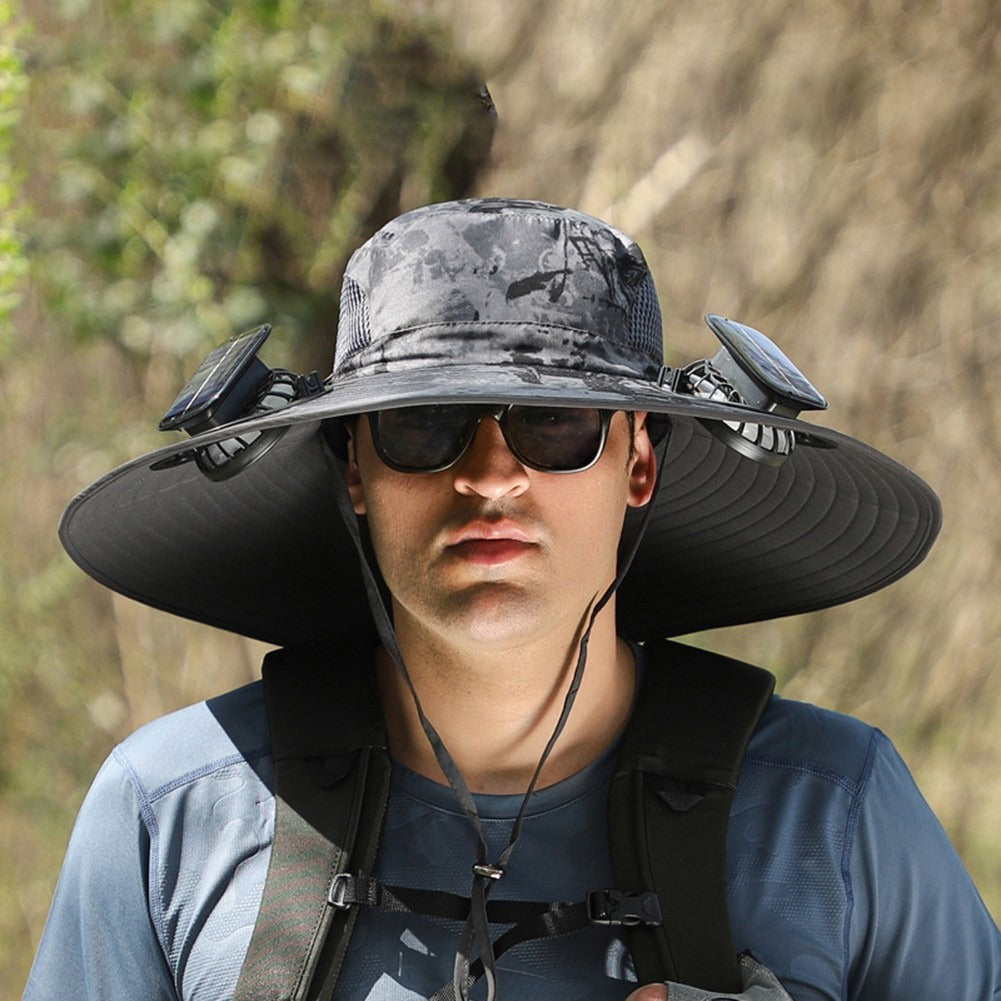 CooliHat - Solar Fan Hat with Dual Power Supply