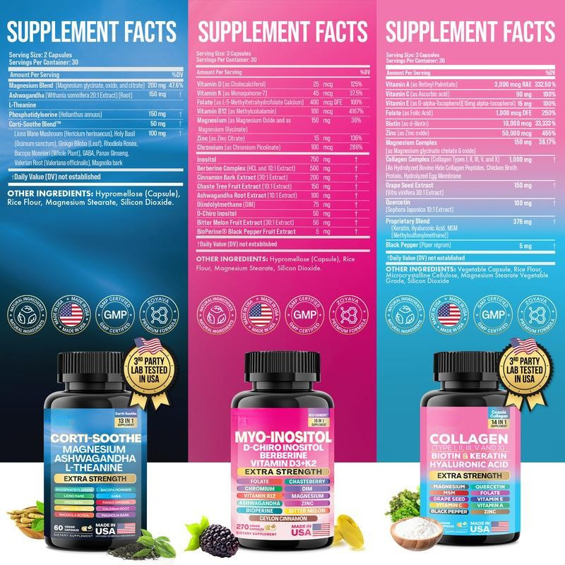 Magic Trio – The Ultimate Mommy Makeover Supplement with Corti-Soothe™, Myo-Inositol & Collagen