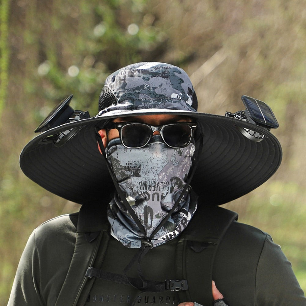 CooliHat - Solar Fan Hat with Dual Power Supply