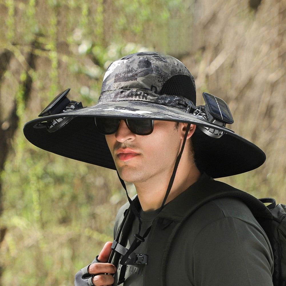 CooliHat - Solar Fan Hat with Dual Power Supply