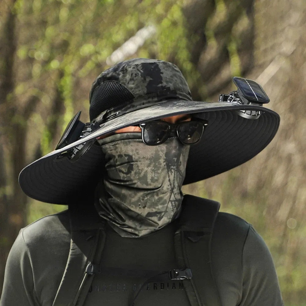 CooliHat - Solar Fan Hat with Dual Power Supply