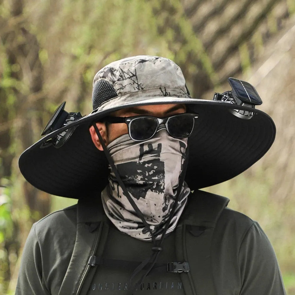 CooliHat - Solar Fan Hat with Dual Power Supply