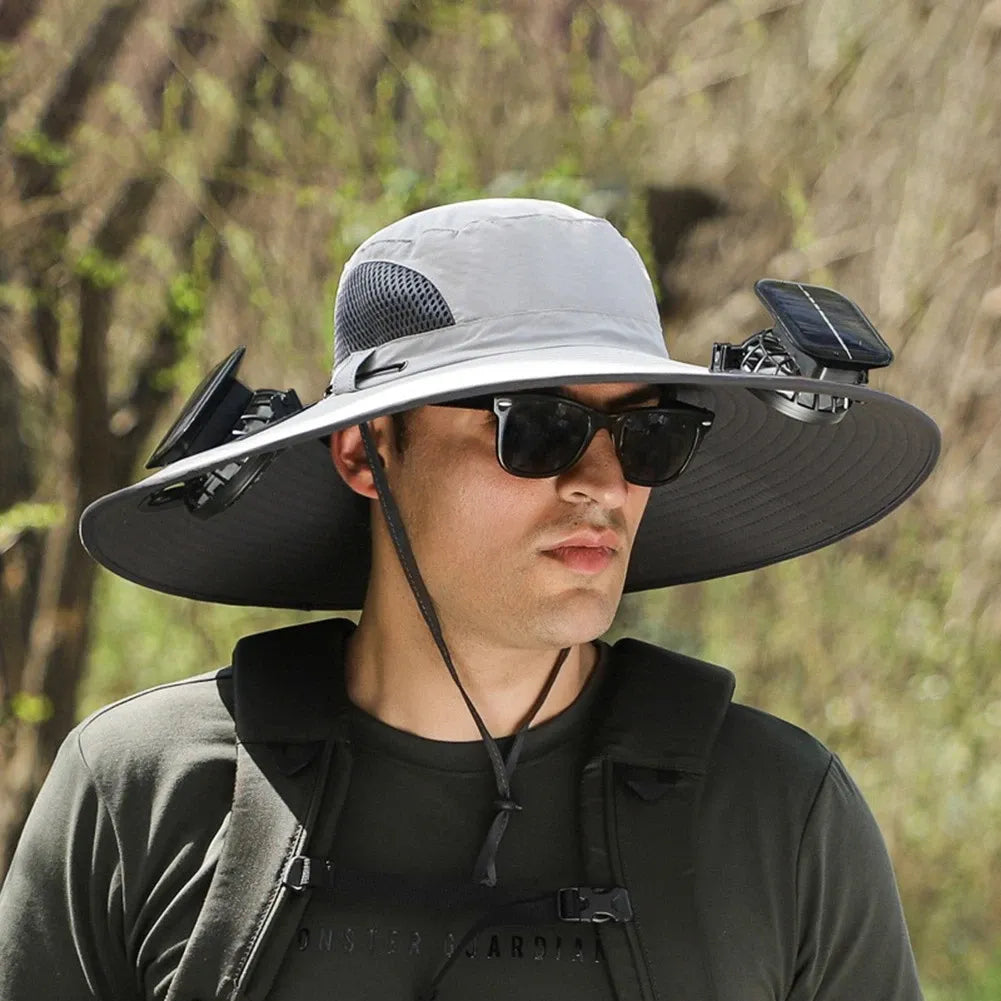 CooliHat - Solar Fan Hat with Dual Power Supply