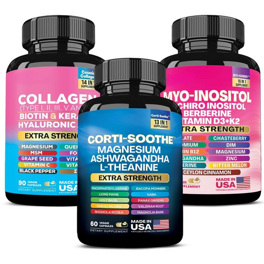 Magic Trio – The Ultimate Mommy Makeover Supplement with Corti-Soothe™, Myo-Inositol & Collagen