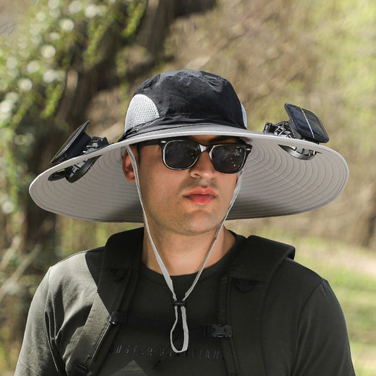 CooliHat - Solar Fan Hat with Dual Power Supply