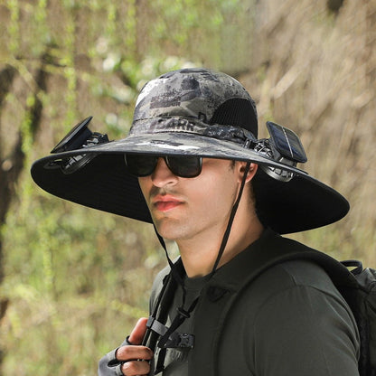 CooliHat - Solar Fan Hat with Dual Power Supply