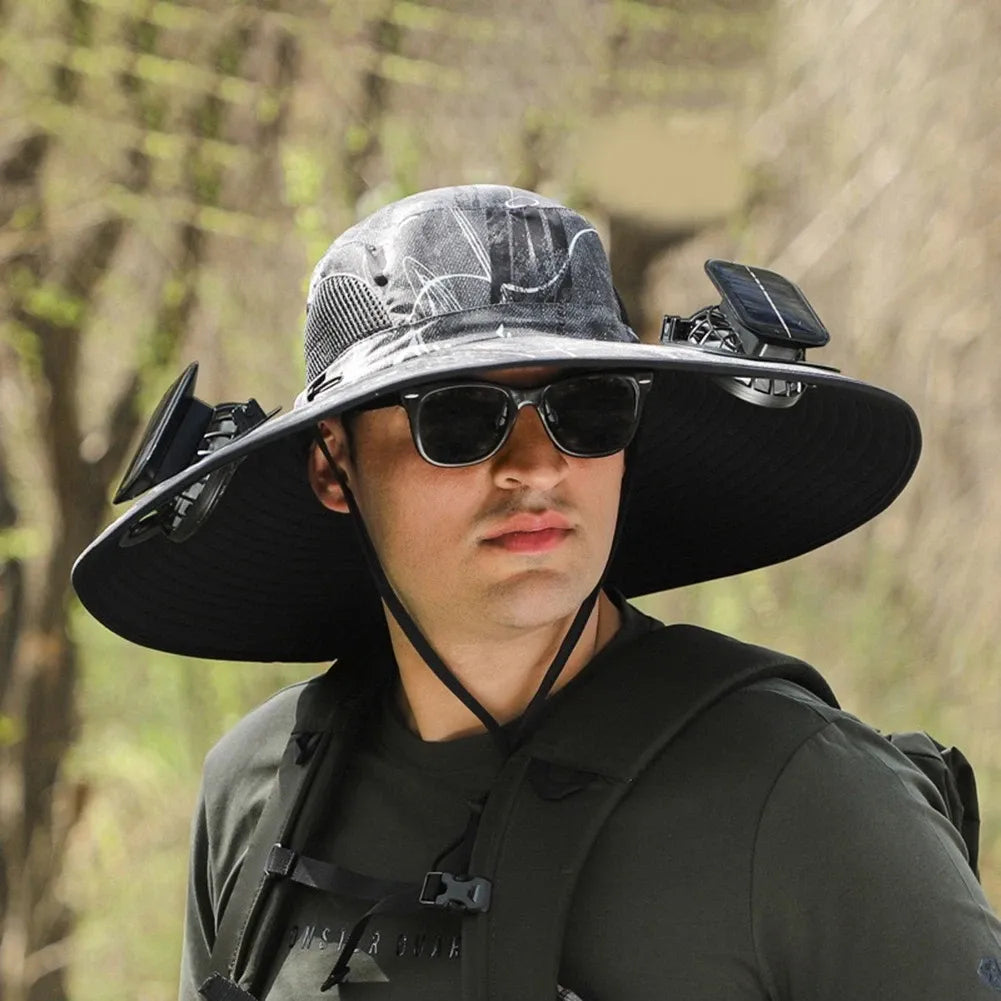 CooliHat - Solar Fan Hat with Dual Power Supply